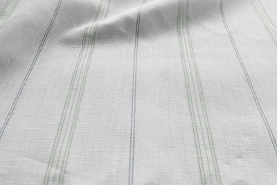 Elise Meadow-WHT - vertical two tone striped fabric.