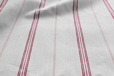 Elise Red-WHT - Dusty Pink and Dream Red - vertical two tone striped fabric 