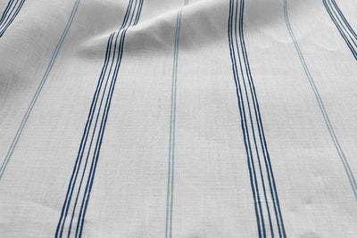 Elise Blue-WHT - vertical two toned striped fabric.