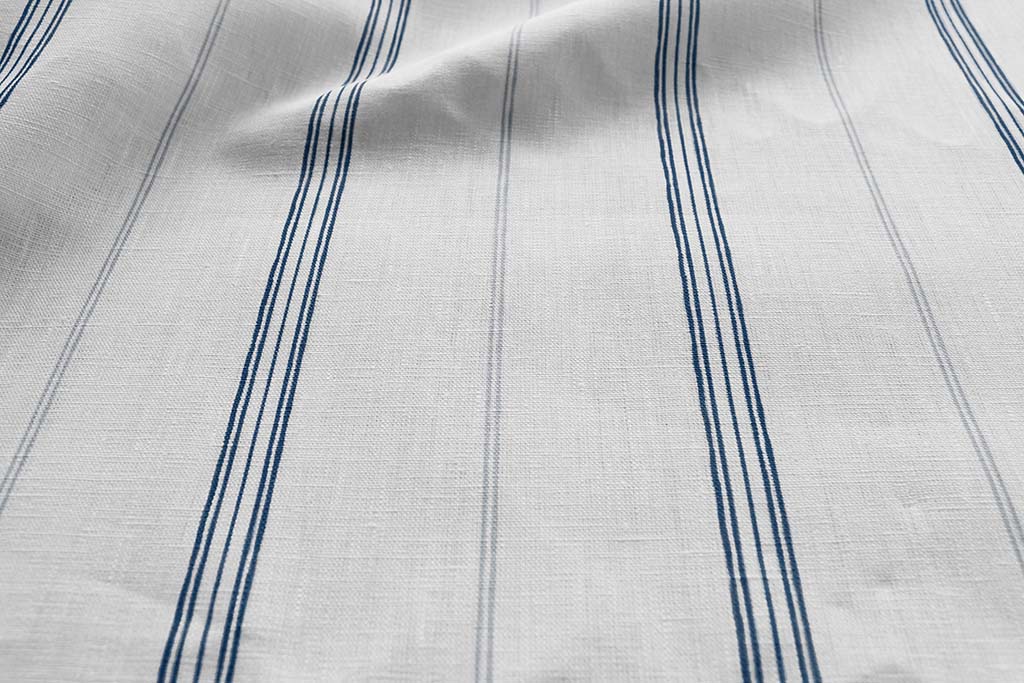 Elise Ink-WHT - vertical two tone striped fabric.