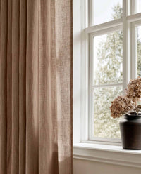 Cashmir brown Linen Curtains close-up. Mariana Cashmir by Ada & Ina