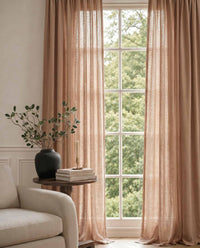 Cashmir brown Linen Unlined Curtains. Mariana Cashmir by Ada & Ina