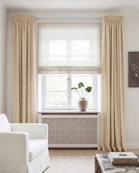 Chalk Linen curtains blackout lined - pre-washed linen. Bianco Chalk by Ada & Ina.