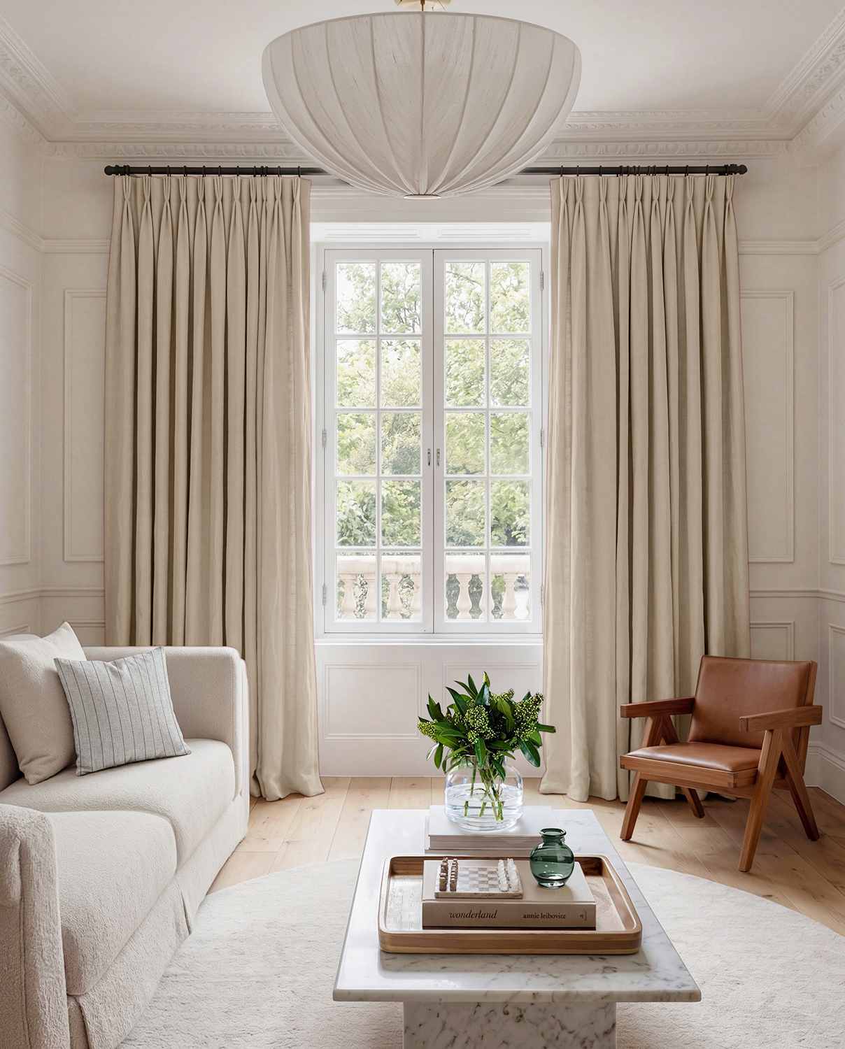 Chalk Linen Living room curtains - 100% pre-washed linen. Bianco Chalk by Ada & Ina.