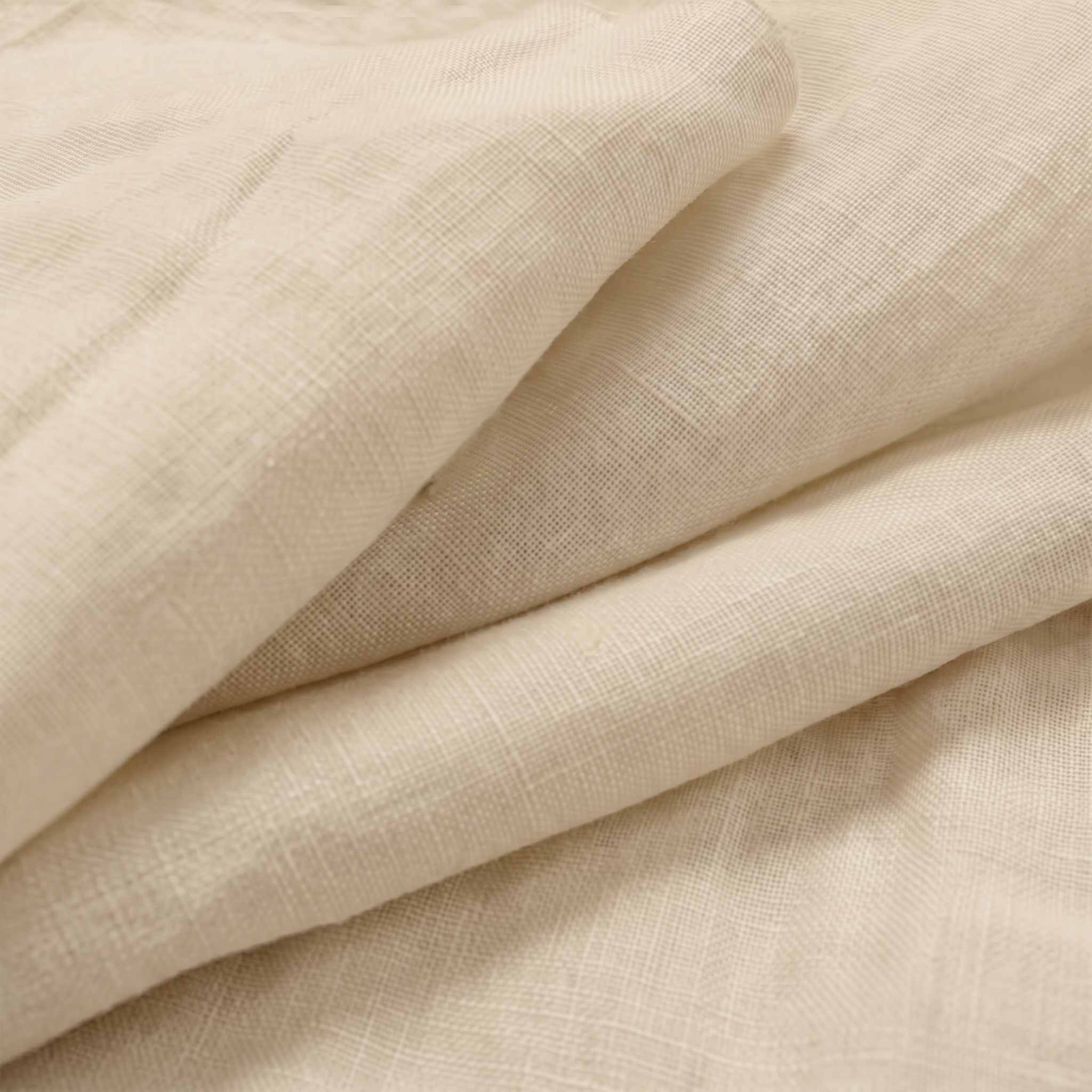 Chalk Double width Linen fabric. Softened 280 cm wide. Close-up. Vilgot Chalk by Ada & Ina