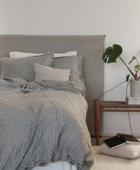 Linen Pillowcase 50x75 cm, Charcoal Stripe