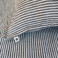 Linen Duvet Cover King, Charcoal Stripe