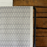 Sylvia Charcoal - Grey abstract print on Natural fabric