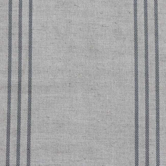 Telma Charcoal - Curtain fabric with Dark Grey stripes