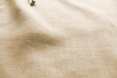 Beige / Chalk 100% Linen Fabric - close-up - Charlotte Chalk