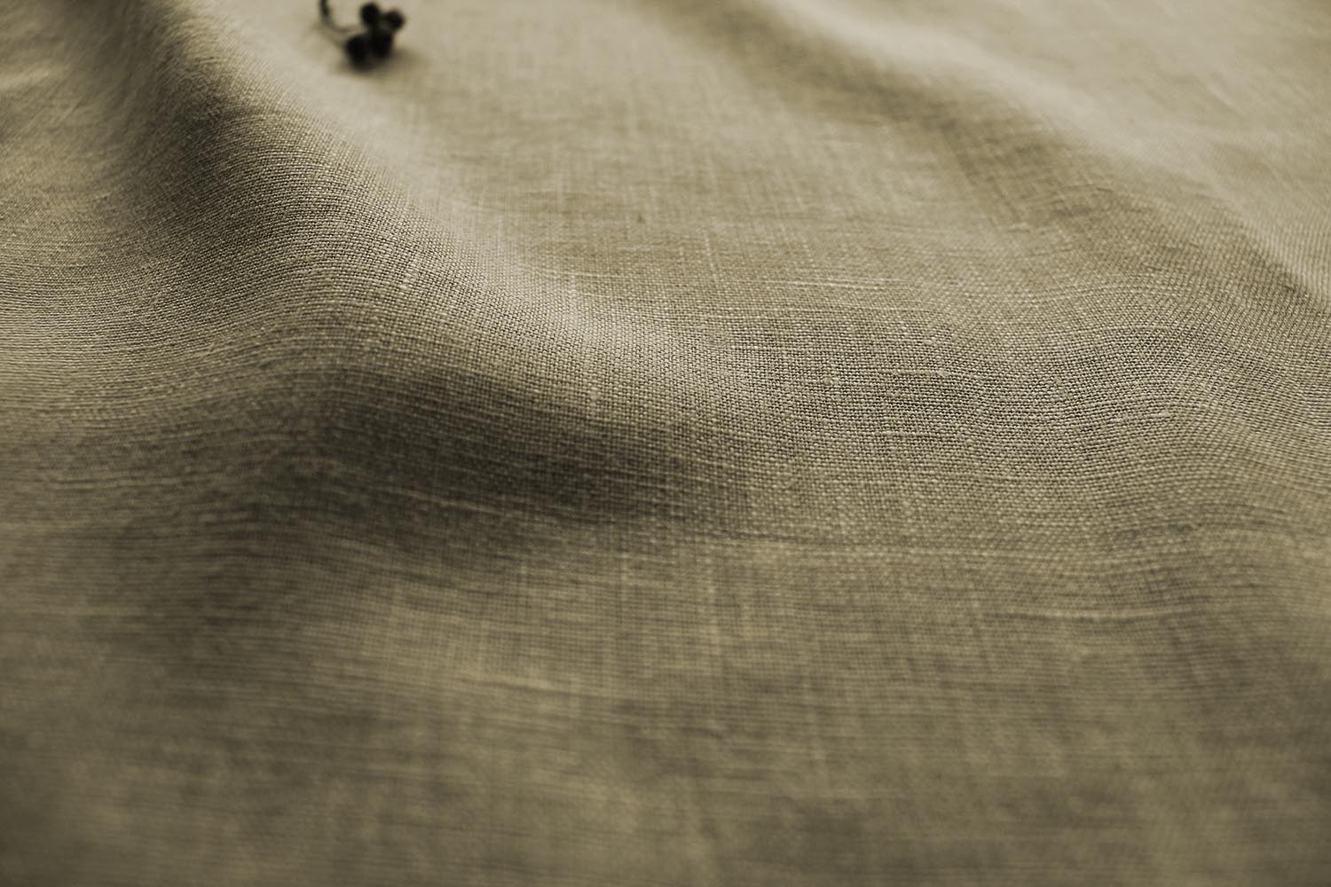 Muted Green 100% Linen Fabric - close-up - Charlotte Forest