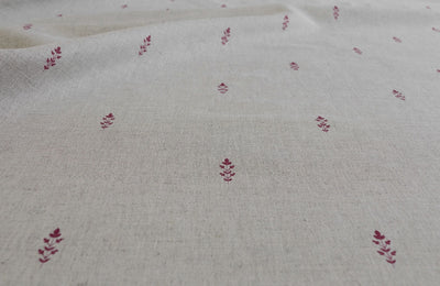 Asli Cherry - Natural fabric with classical red pattern