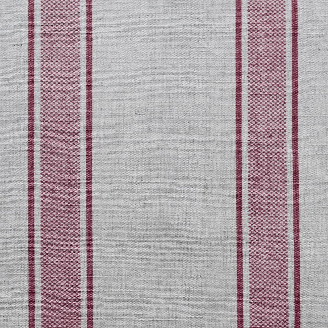 Bella Cherry - Curtain fabric with Red stripes - Red Stripe Chic County look curtains
