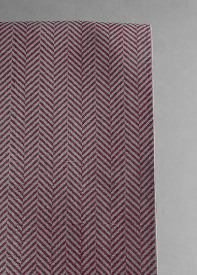 Hugo Cherry Curtain fabric, abstract red herringbone pattern