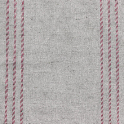 Telma Cherry - Linen Cotton Fabric with Red stripes