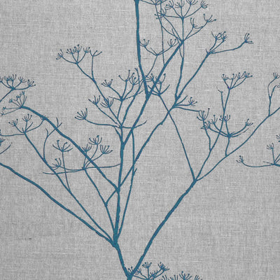 Chervil Blue Stone, Natural fabric with Blue print