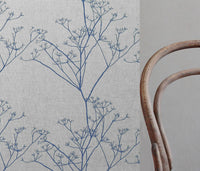 Chervil Denim, Natural fabric with Blue print