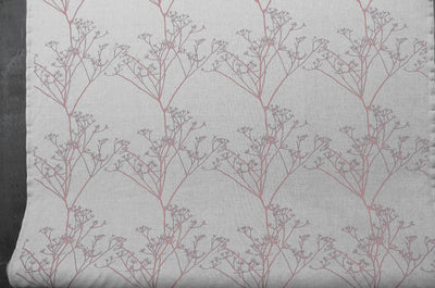 Chervil Dusty Pink, Natural fabric with Pink print, repeat