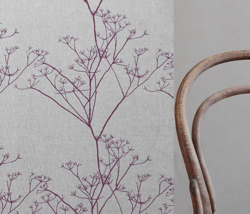 Chervil Grape Linen Bed Valance