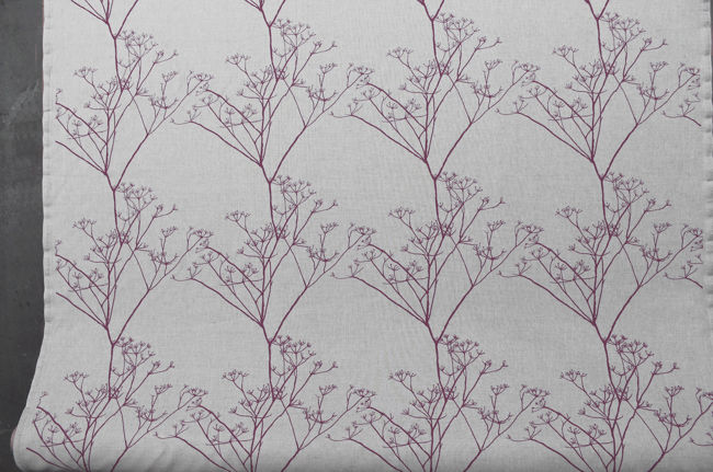 Chervil Grape Linen Bed Valance