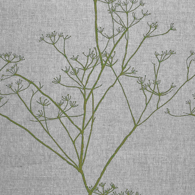 Chervil Leaf, Natural fabric with Green print