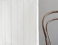 Inga Clay - White fabric with Grey decorative stripes, 100% Linen