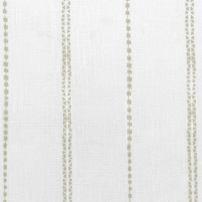 Inga Clay - White fabric with Grey decorative stripes, 100% Linen