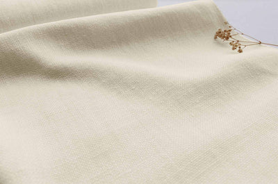 Cream Heavy Linen for curtains and upholstery - 100% linen fabric. Greta Oyster.
