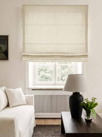 Cream Made to measure linen roman blind - Cotton Lined. Greta Oyster.