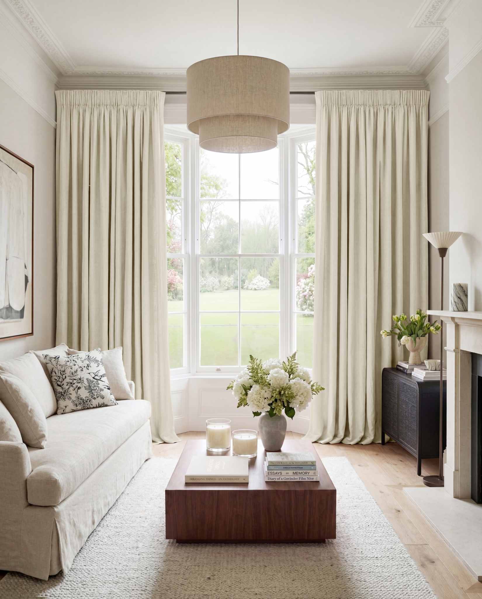 Cream Made to measure linen curtains for Living room and Bedroom. Blackout lined. Greta Oyster.