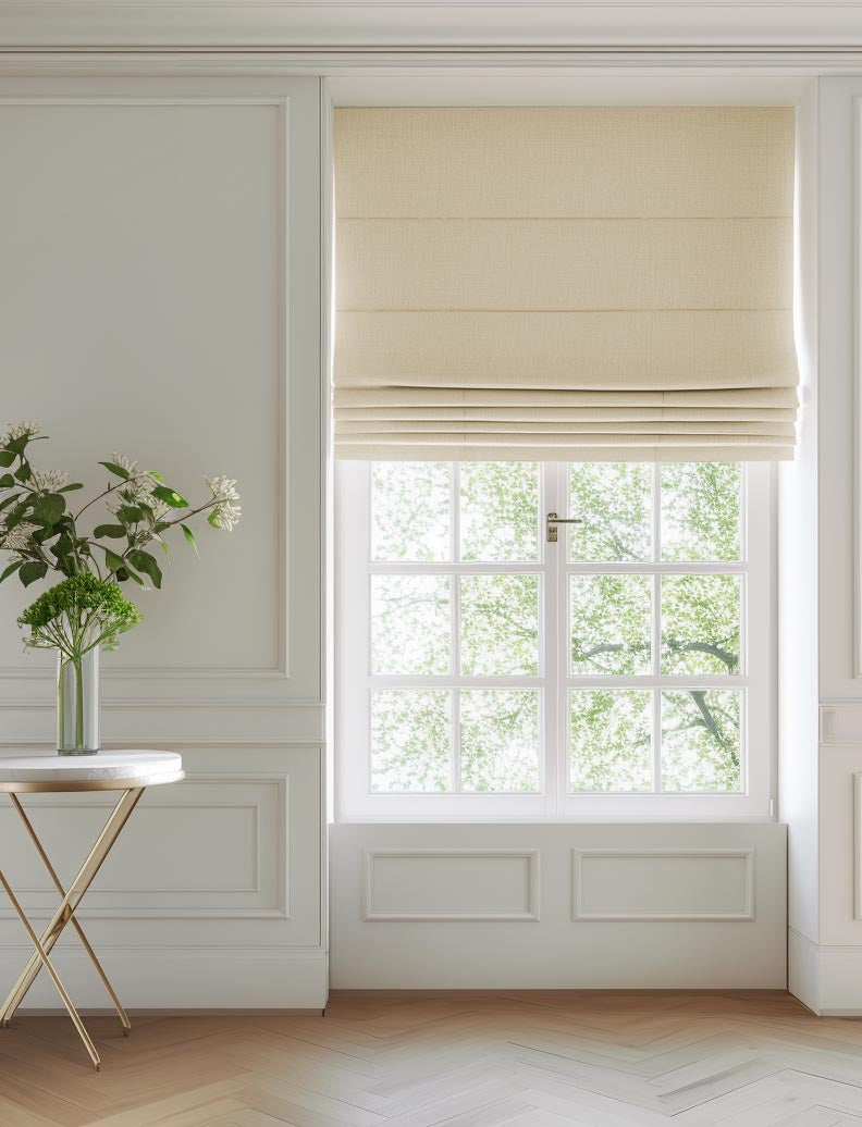 Danila Cream - Heavy dark grey 100% cotton fabric for curtains, blinds and upholstery