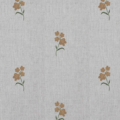 Cree Sand - Floral Brown print on Linen Cotton fabric