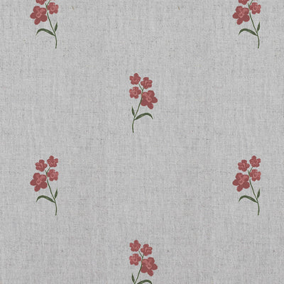 Cree Wine - Floral Red print on Linen Cotton fabric