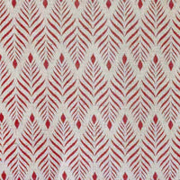Sylvia Crimson Red - Red abstract print on Natural fabric