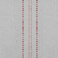 Reyna Crimson Red - Natural fabric with Dotted Striped Red print