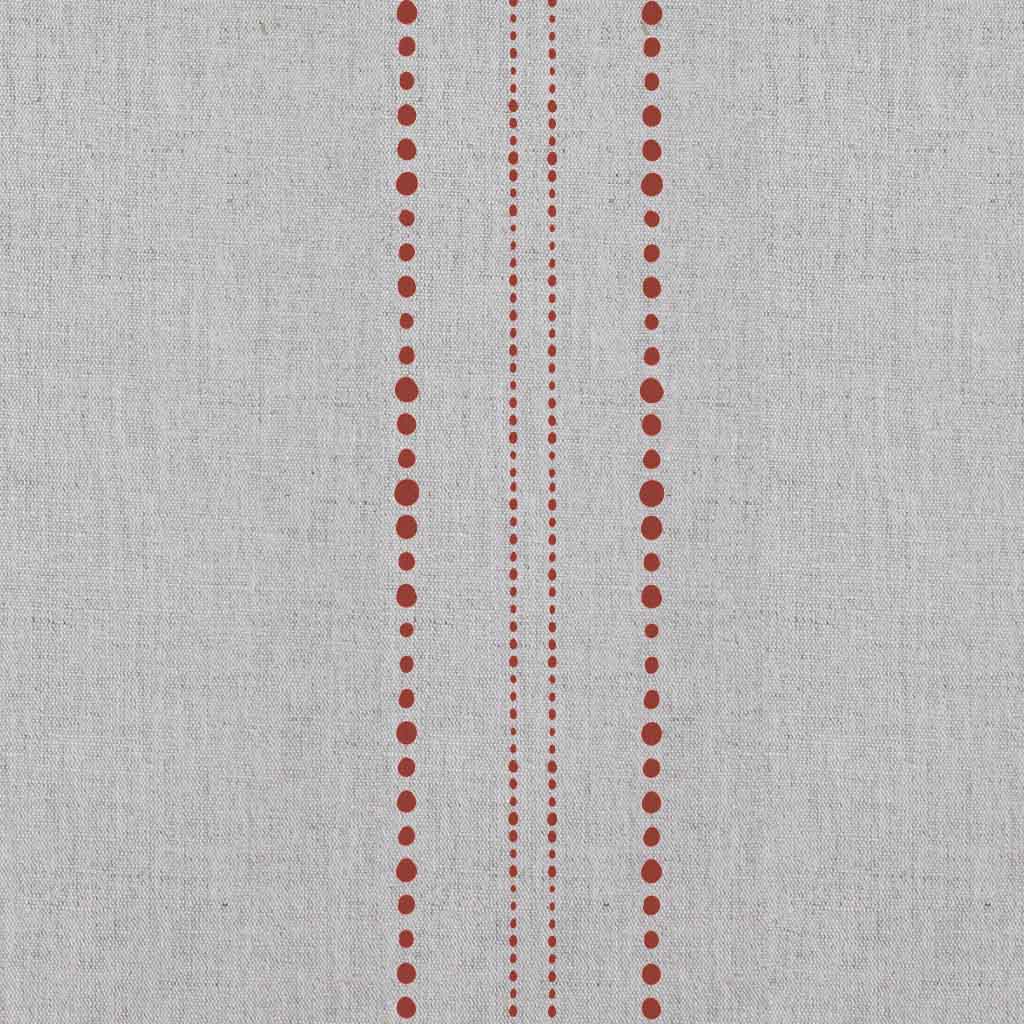 Reyna Crimson Red - Natural fabric with Dotted Striped Red print