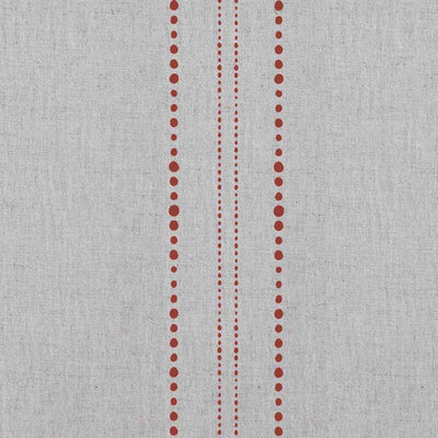 Reyna Crimson Red - Natural fabric with Dotted Striped Red print