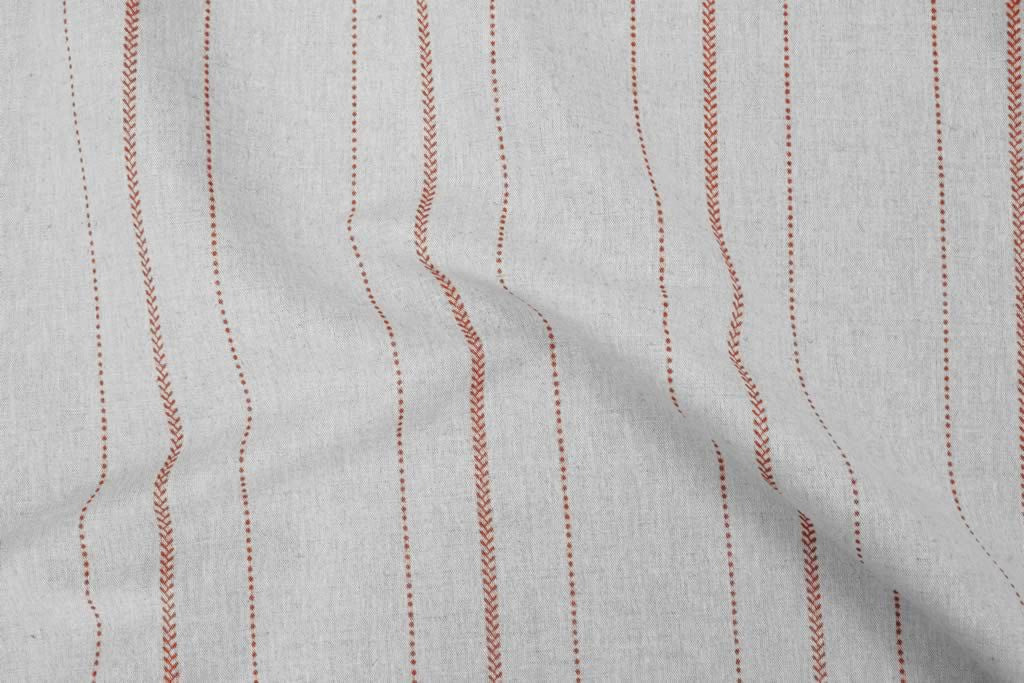 Inari Crimson Red - Curtain fabric with Red striped print