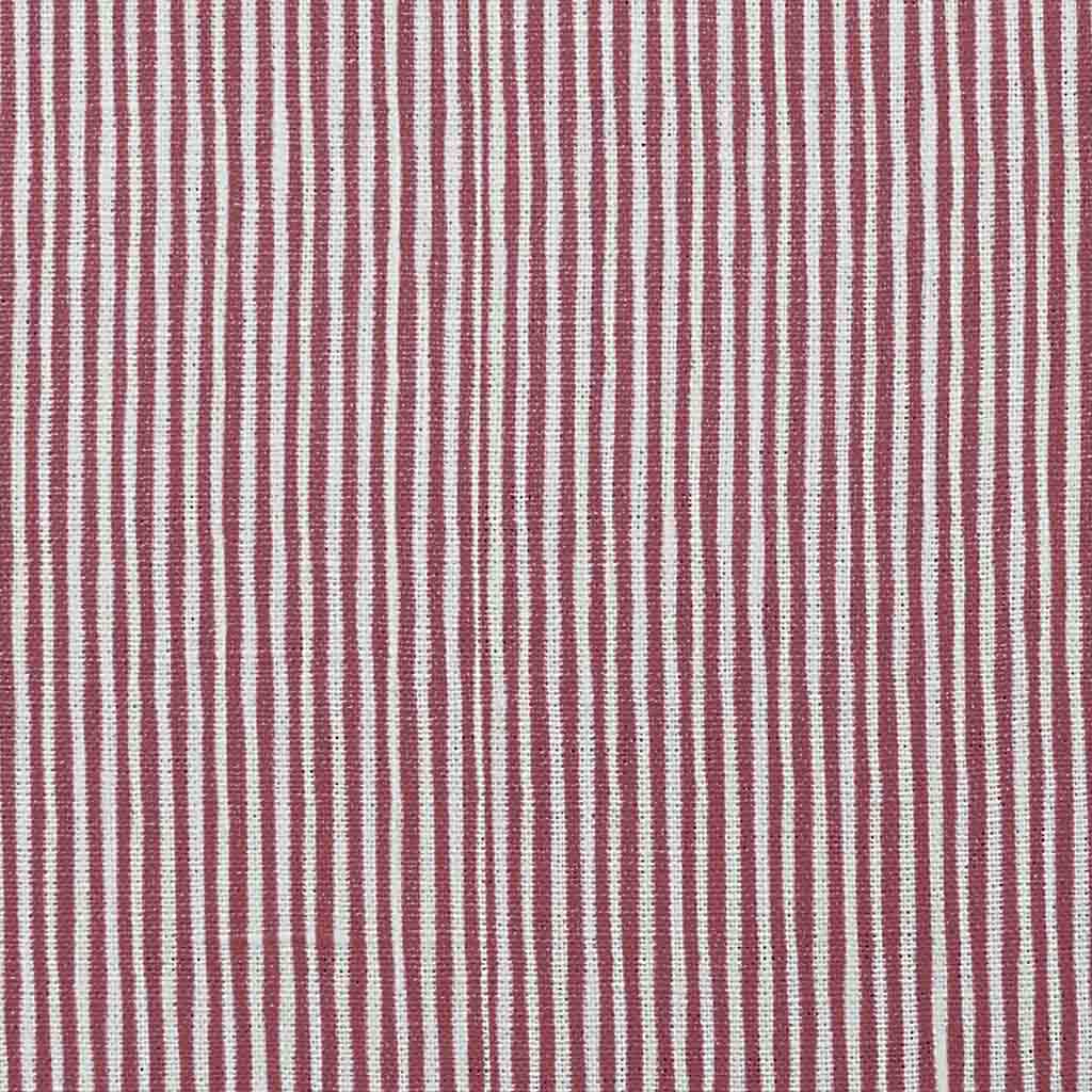 Maisa Crimson Red - Linen curtain fabric, Red stripes