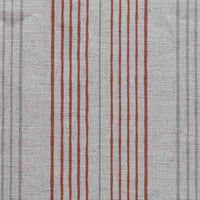 Else Crimson Red -  Linen Cotton mix curtain fabric, Red & Grey stripes