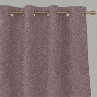 Red Patterned Linen Roman Blind - Alma Wine - Natural base fabric