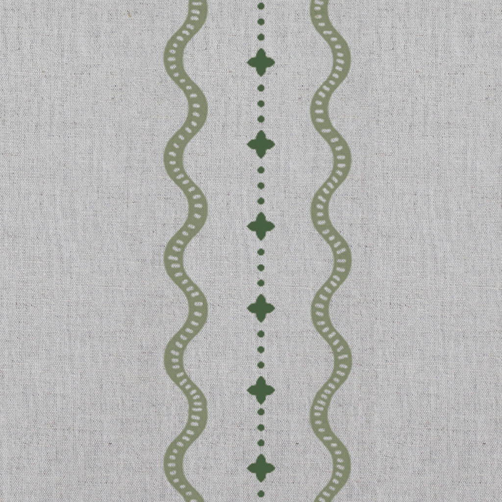 Daphne Khaki - Curtain fabric with Green abstract print