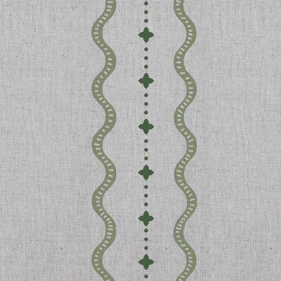 Daphne Khaki - Curtain fabric with Green abstract print