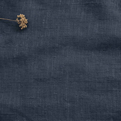 Dark Blue Linen fabric - pre-washed 100% linen. Bianco Navy by Ada & Ina.