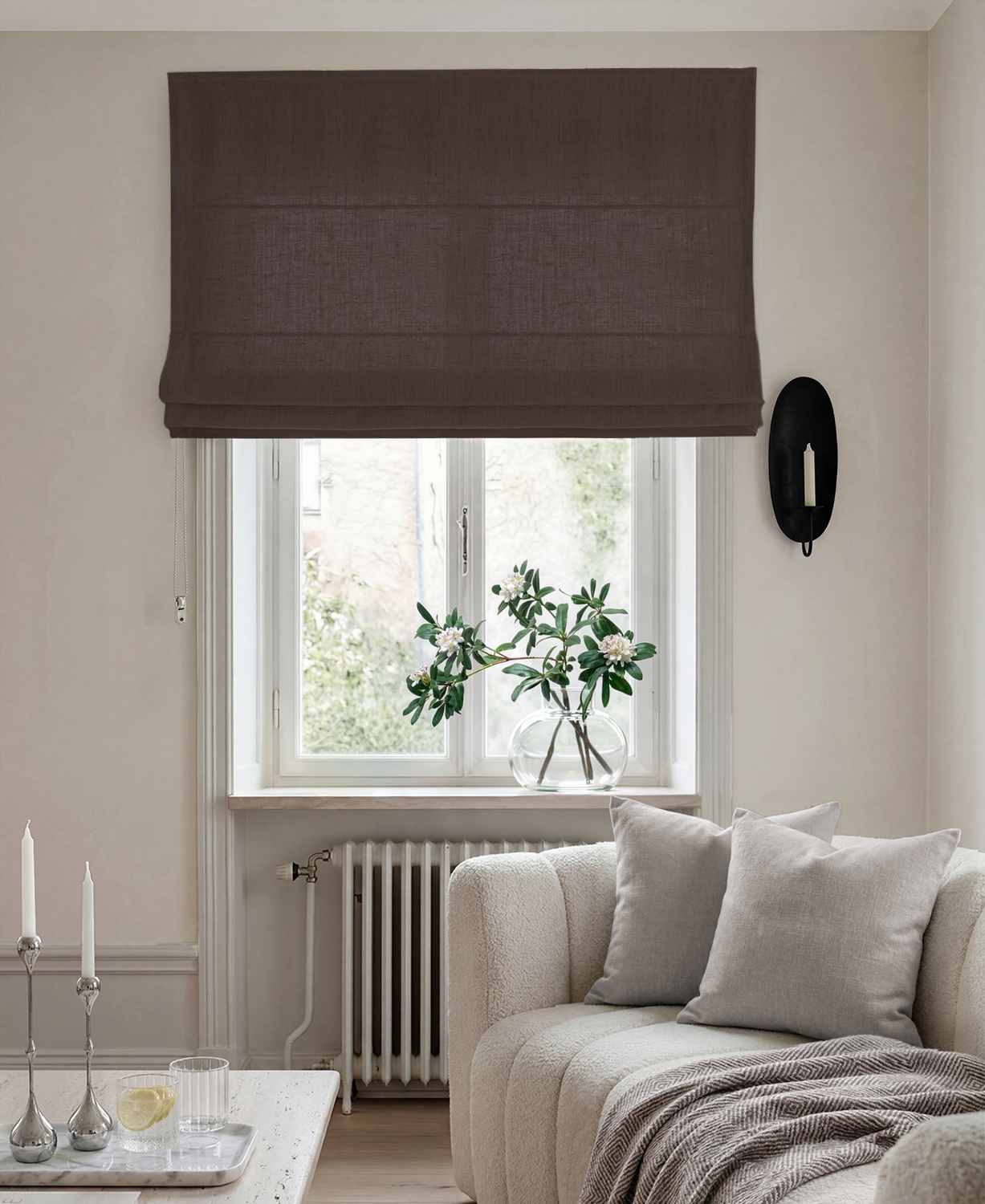 Bea Dark Chocolate - Roman Blind
