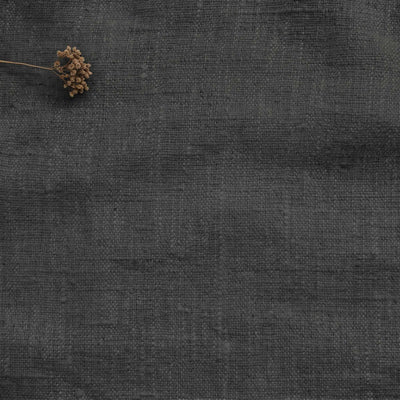 Dark Grey Linen fabric - pre-washed 100% linen. Bianco Asphalt by Ada & Ina.