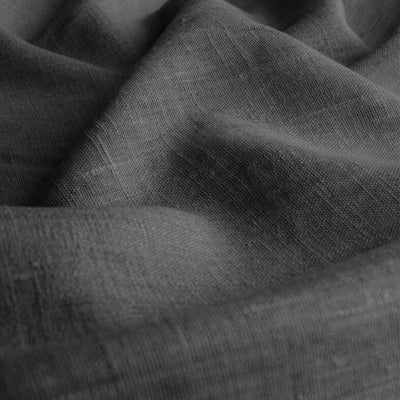 Dark Grey Linen fabric - pre-washed 100% linen curtain fabric. Bianco Asphalt by Ada & Ina.