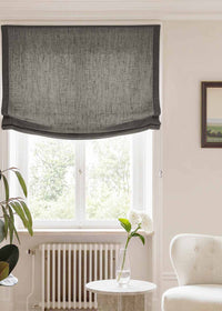 Dark Grey Relaxed linen blind - pre-washed. Bianco Granite by Ada & Ina.