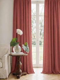 Dark Orange Linen Curtains - Cotton lined. Made of pre-washed 100% linen Bianco Burnt Orange by Ada & Ina.