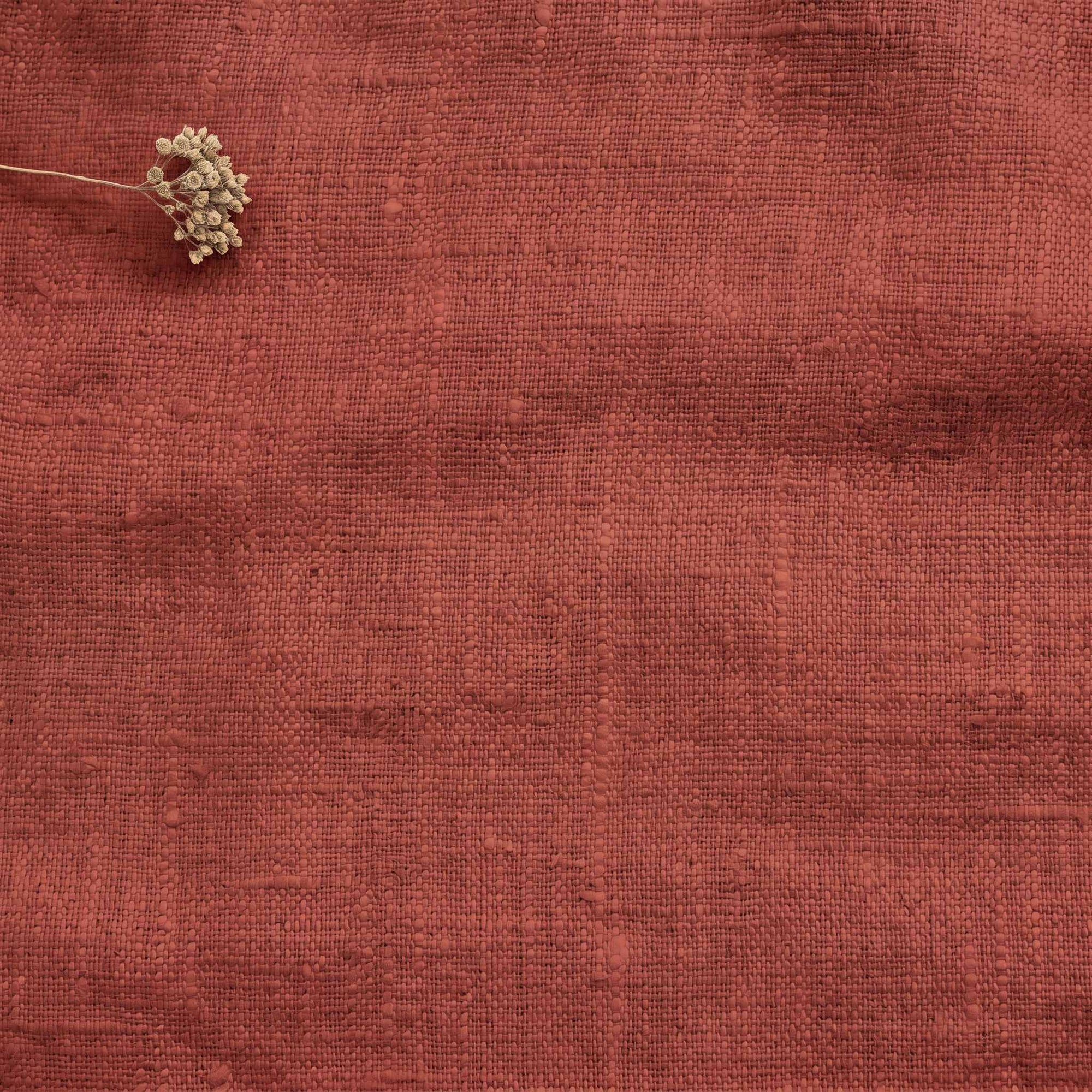 Dark Orange Linen fabric - pre-washed 100% linen. Bianco Burnt Orange by Ada & Ina.
